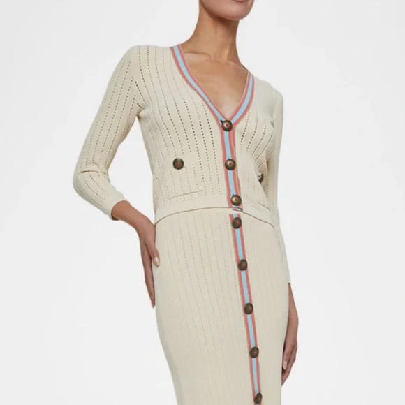 L'Agence Irvin Pointelle Cardigan NWOT